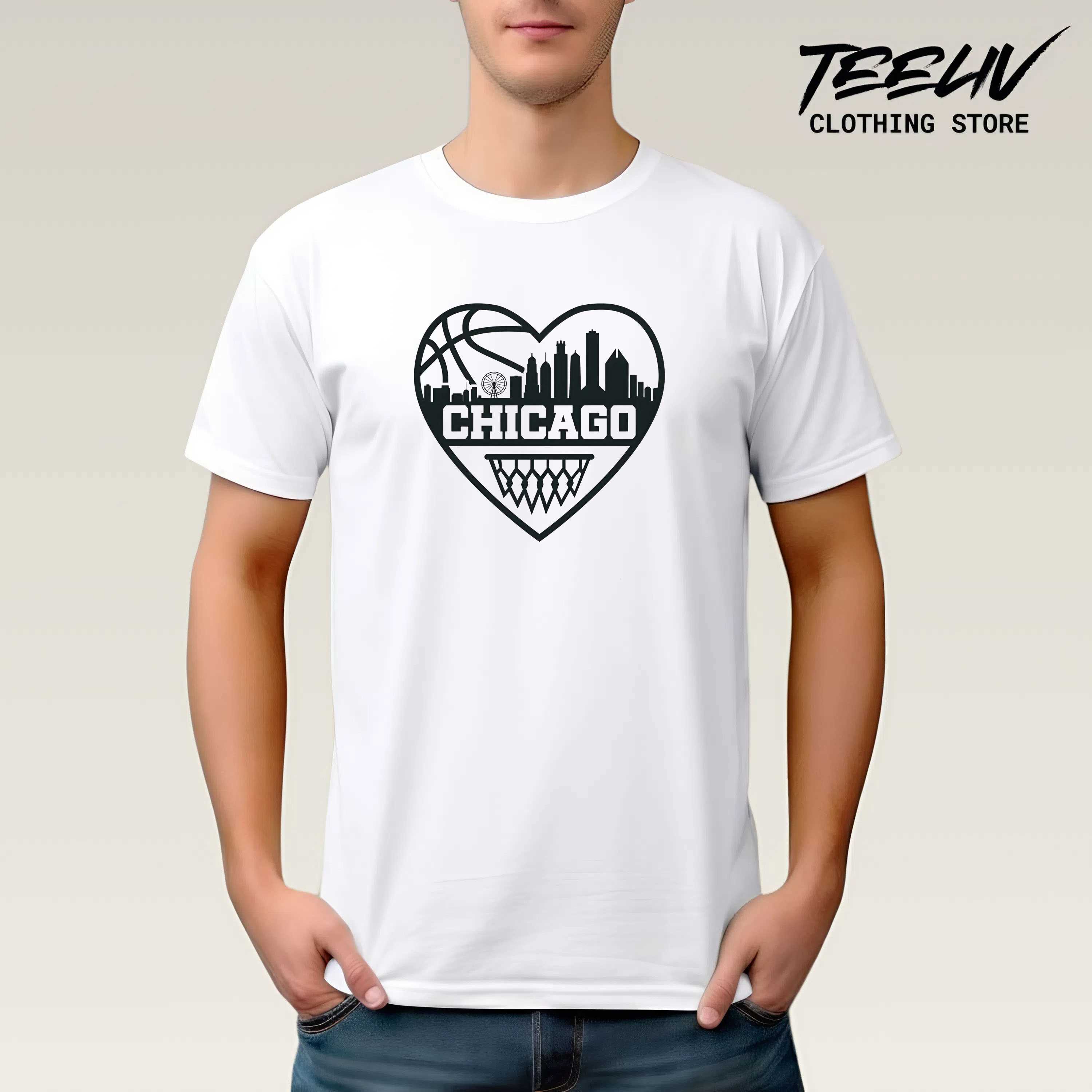 Chicago Basketball Heart Unisex Shirt